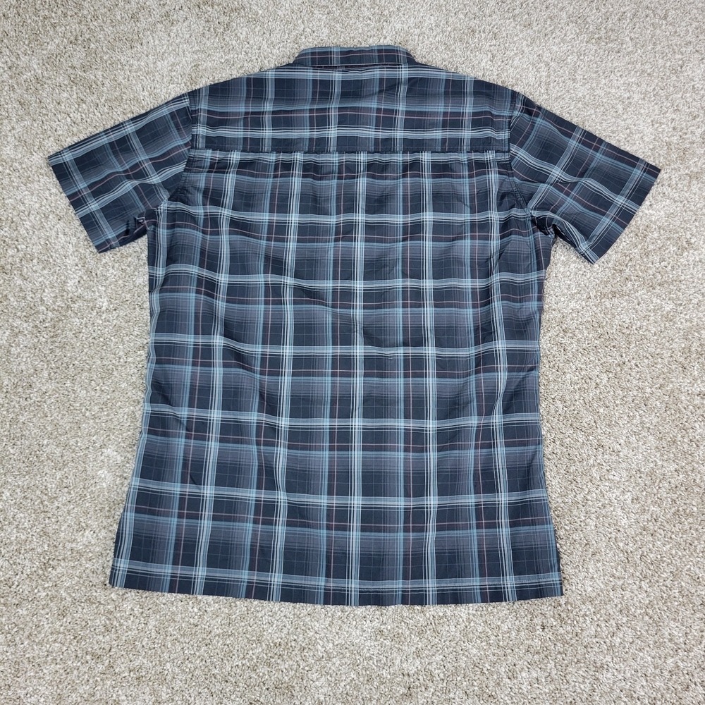 Kuhl Eluxur Mens Medium Black Plaid Button Up Short Sleeve Workshirt - Picture 3 of 6